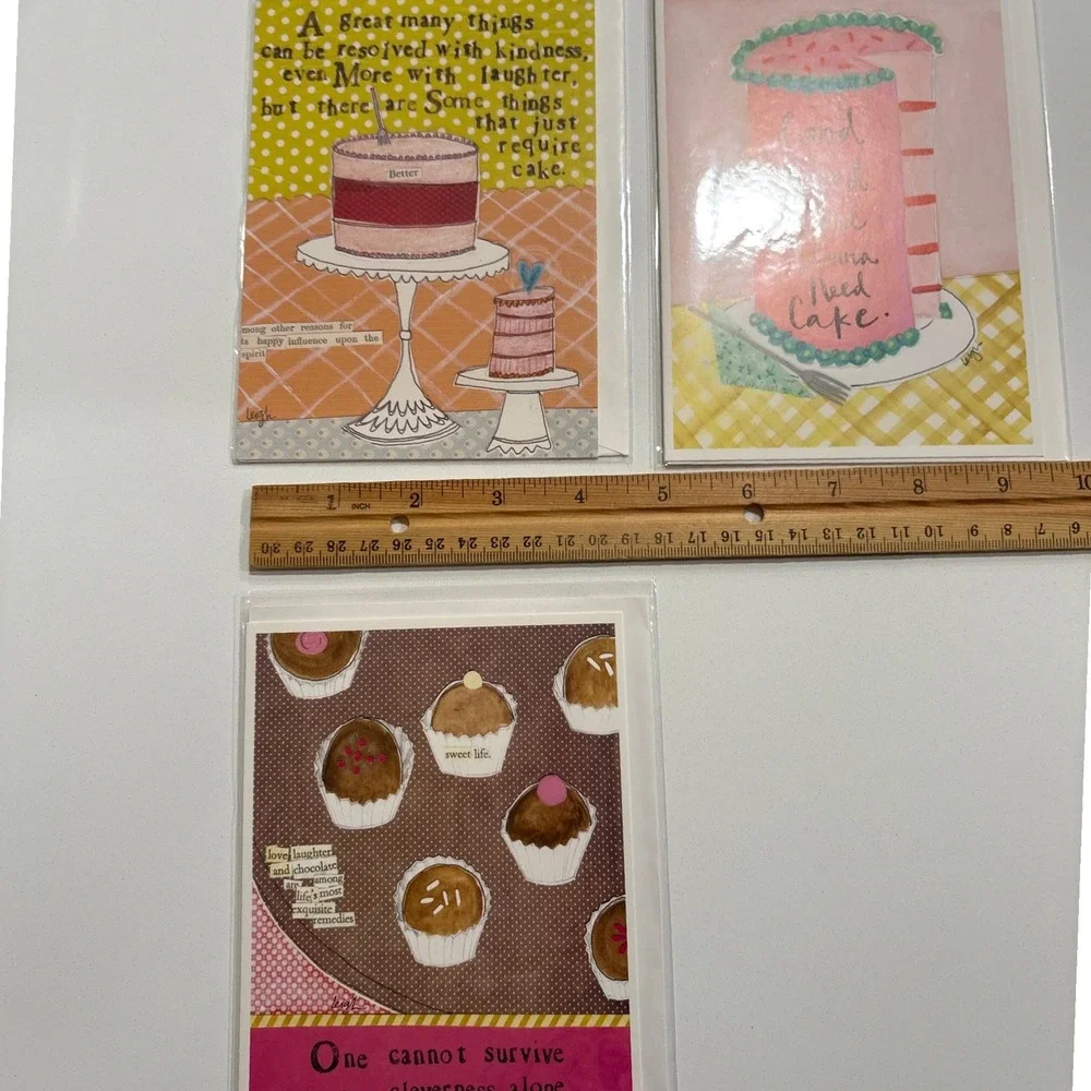 Thinking of You‎ Curly Girl Design 3 Cards Cake Chocolate Humorous Note Cards